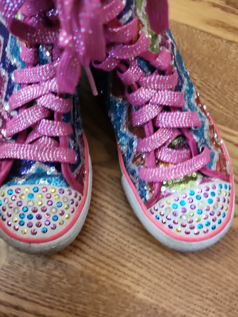 2013 Skechers Twinkle Toes Ziggy Girl Light-Up Mid-Calf Sneakers - Size 2, VGUC